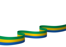 Gabon flag element design national independence day banner ribbon png