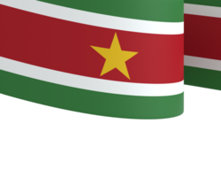 Suriname flag element design national independence day banner ribbon png