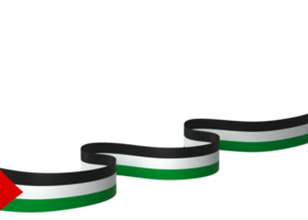 Palestine flag element design national independence day banner ribbon png