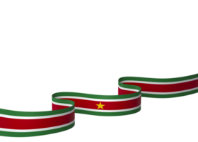 Suriname flag element design national independence day banner ribbon png