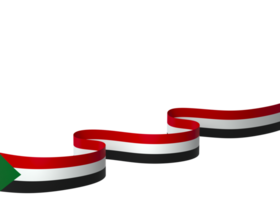 Sudan flag element design national independence day banner ribbon png