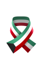 Kuwait flag element design national independence day banner ribbon png