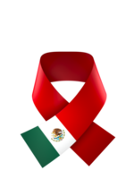 Mexico flag element design national independence day banner ribbon png