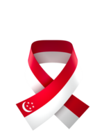 Singapore flag element design national independence day banner ribbon png