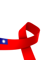 Taiwan flag element design national independence day banner ribbon png