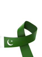 Pakistan flag element design national independence day banner ribbon png