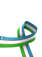 Uzbekistan flag element design national independence day banner ribbon png