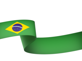 Brazil flag element design national independence day banner ribbon png