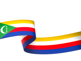 Comoros flag element design national independence day banner ribbon png