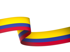 Colombia flag element design national independence day banner ribbon png