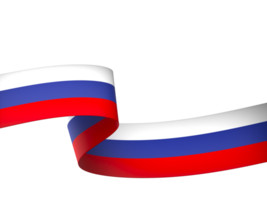 Russia flag element design national independence day banner ribbon png