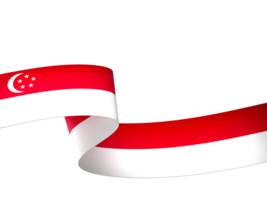 Singapore flag element design national independence day banner ribbon png