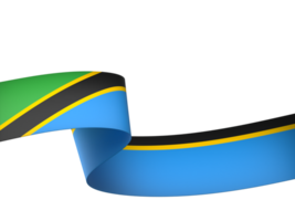 Tanzania flag element design national independence day banner ribbon png