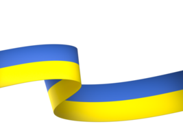 Ukraine flag element design national independence day banner ribbon png