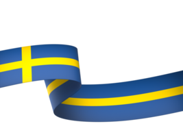 Sweden flag element design national independence day banner ribbon png