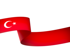 Turkey flag element design national independence day banner ribbon png