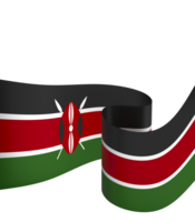 Kenya flag element design national independence day banner ribbon png