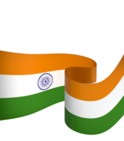 India flag element design national independence day banner ribbon png