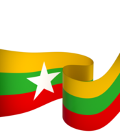 Myanmar flag element design national independence day banner ribbon png