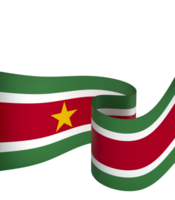 Suriname flag element design national independence day banner ribbon png