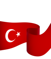 Turkey flag element design national independence day banner ribbon png