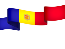 Andorra flag element design national independence day banner ribbon png