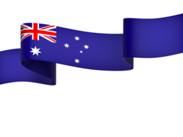 Australia flag element design national independence day banner ribbon png