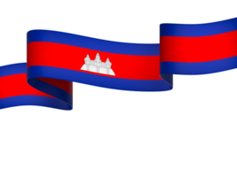 Cambodge drapeau élément conception nationale indépendance journée bannière ruban png