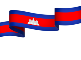 Camboja bandeira elemento Projeto nacional independência dia bandeira fita png