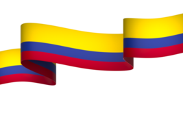 Colombia flag element design national independence day banner ribbon png