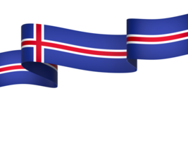 Iceland flag element design national independence day banner ribbon png