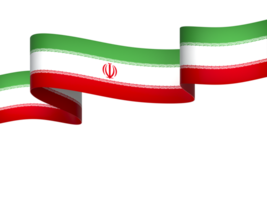 Iran flag element design national independence day banner ribbon png