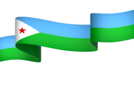 Djibouti flag element design national independence day banner ribbon png