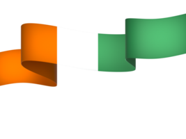 Ivory Coast flag element design national independence day banner ribbon png