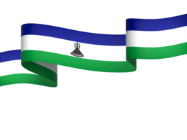 Lesotho flag element design national independence day banner ribbon png