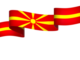 North Macedonia flag element design national independence day banner ribbon png