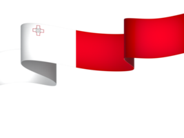 Malta flag element design national independence day banner ribbon png