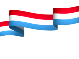 Luxembourg flag element design national independence day banner ribbon png
