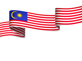 Malaysia flag element design national independence day banner ribbon png