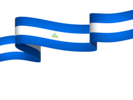 Nicaragua flag element design national independence day banner ribbon png