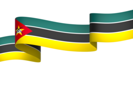 Mozambique flag element design national independence day banner ribbon png