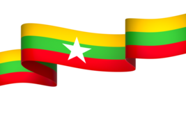 myanmar drapeau élément conception nationale indépendance journée bannière ruban png