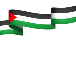 Palestine flag element design national independence day banner ribbon png