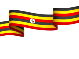 Uganda flag element design national independence day banner ribbon png