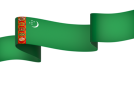 Turkmenistan flag element design national independence day banner ribbon png