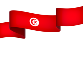 Tunisia flag element design national independence day banner ribbon png