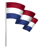 Netherlands flag element design national independence day banner ribbon png