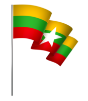myanmar drapeau élément conception nationale indépendance journée bannière ruban png