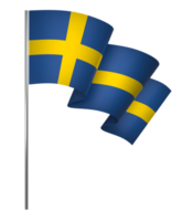 Sweden flag element design national independence day banner ribbon png