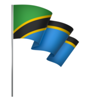 Tanzania flag element design national independence day banner ribbon png